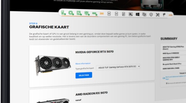 Game PC builder tool screenshot